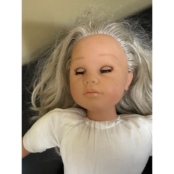 Zanini Zambelli Vintage Baby Doll Blonde Hair Blue Eyes Vinyl 23 Inches - Picture 6 of 13